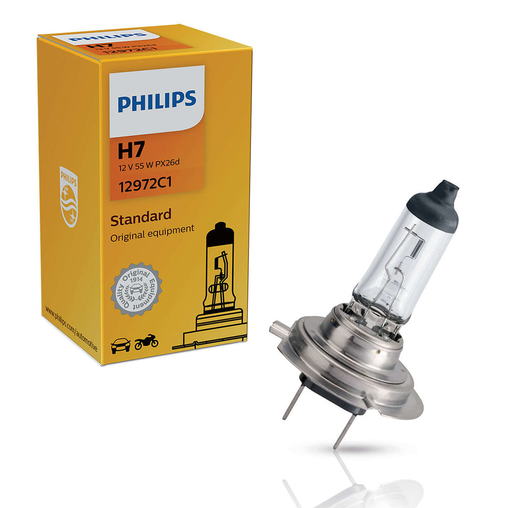 Lâmpada H7 Farol Alto Baixo Neblina Philips Standard 12V